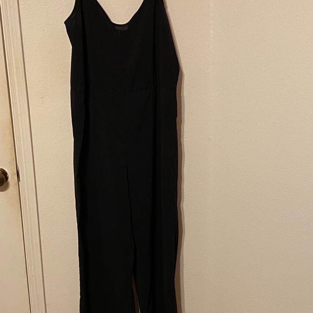 Black Tie Strap Wide Leg Jumpsuit